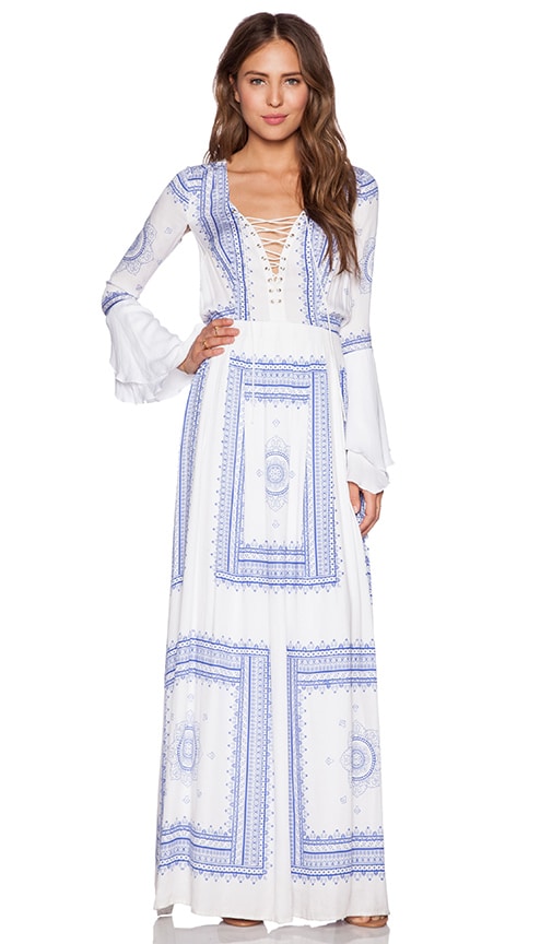 THE JETSET DIARIES Santorini Maxi Dress in Scarf Print | REVOLVE