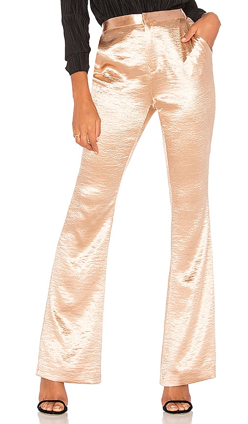 gold flare pants