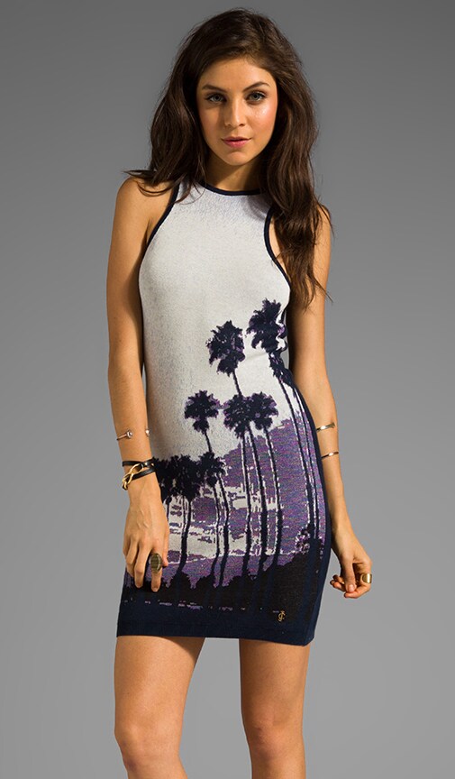 Sunset Palms Jacquard Tank Dress