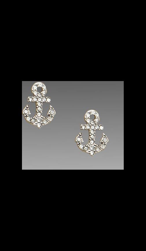 Pave Anchor Stud Earring