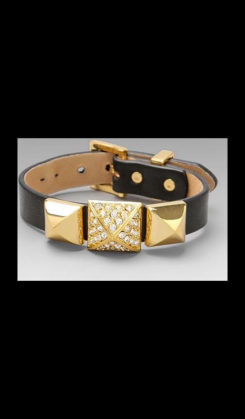 Pave Stud Leather Cuff