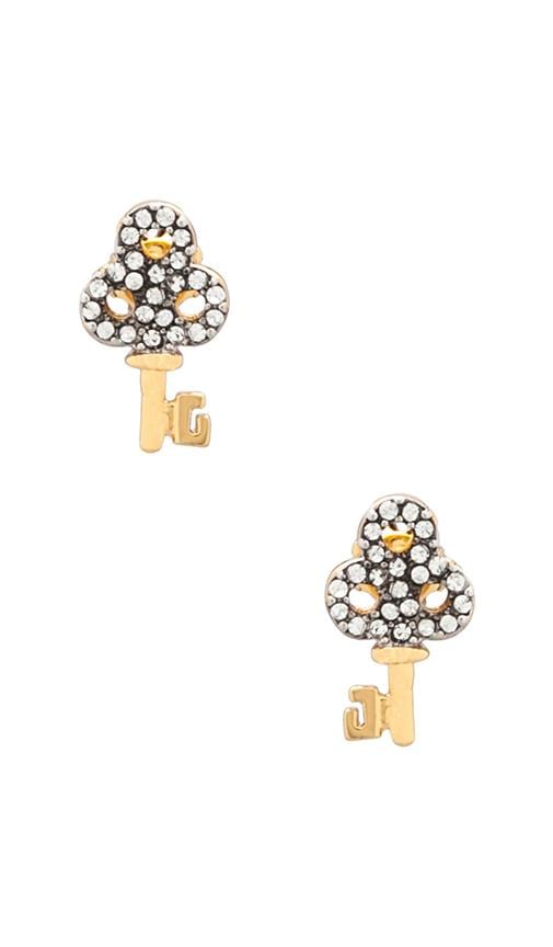 Charm Minis Pave Key Studs