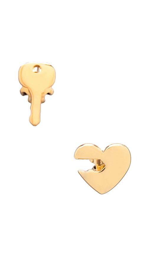 Charm Minis Heart and Key Studs