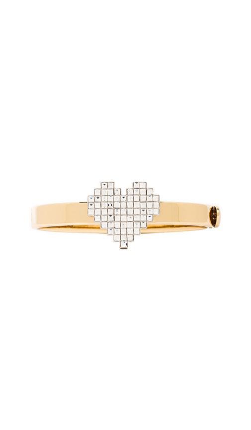 Pixel Heart Hinged Bangle