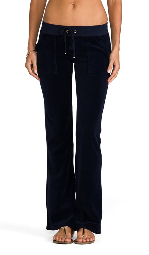 Velour Bootcut Pant with Snap Pockets