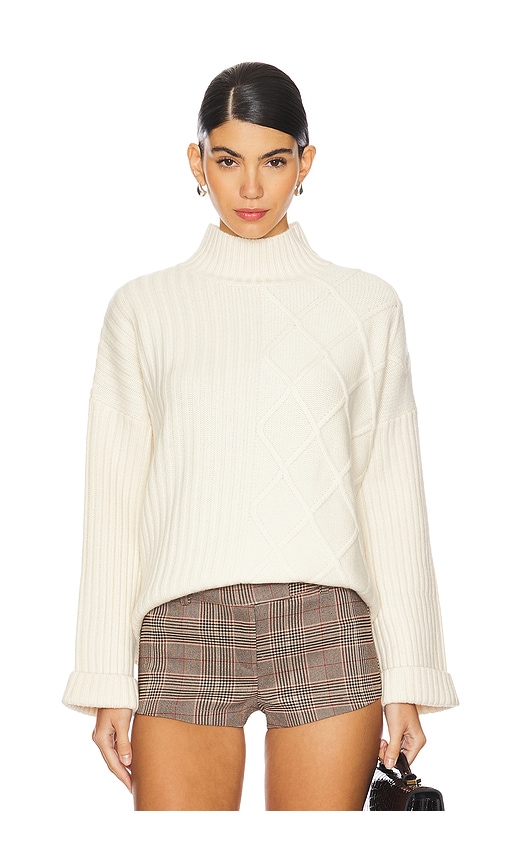 Shop Jumper 1234 Aran Rib Turtleneck In 자스민