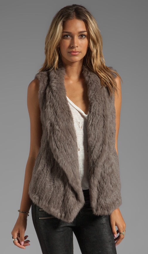 Knit Fur Long Vest
