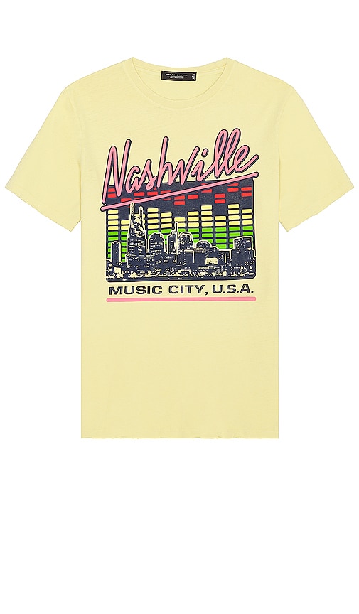 Junk Food Nashville Music Skyline Tee In Misted Yellow