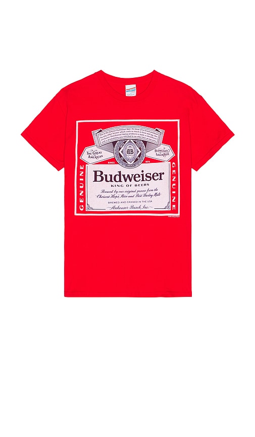 Junk Food Budweiser Label King Of Beers Tee In Red