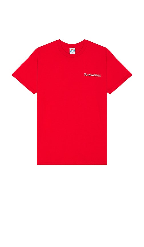 Junk Food Budweiser Label Tee In Cherry Red