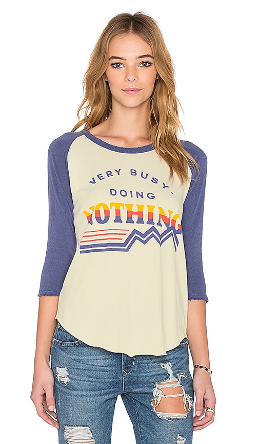 Junk Food Very Busy Doing Nothing Tee in Eggshell & Midnight | REVOLVE