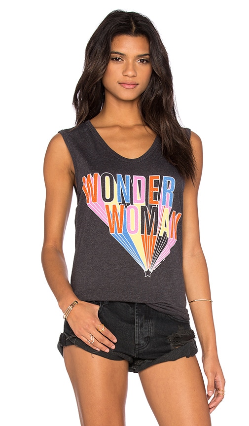 Junk Food Wonder Woman Tank in Jet Black | REVOLVE