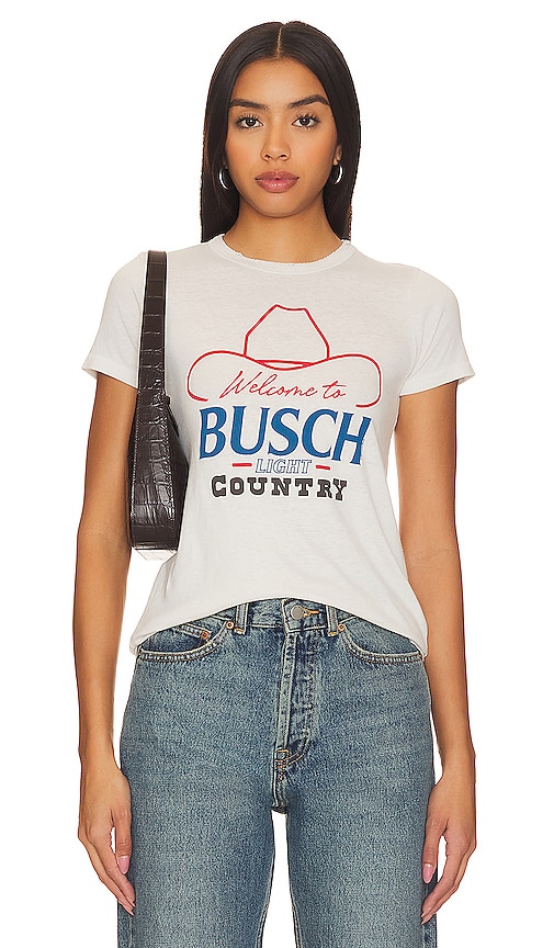 Junk Food Busch Light Country Tee in Vintage White