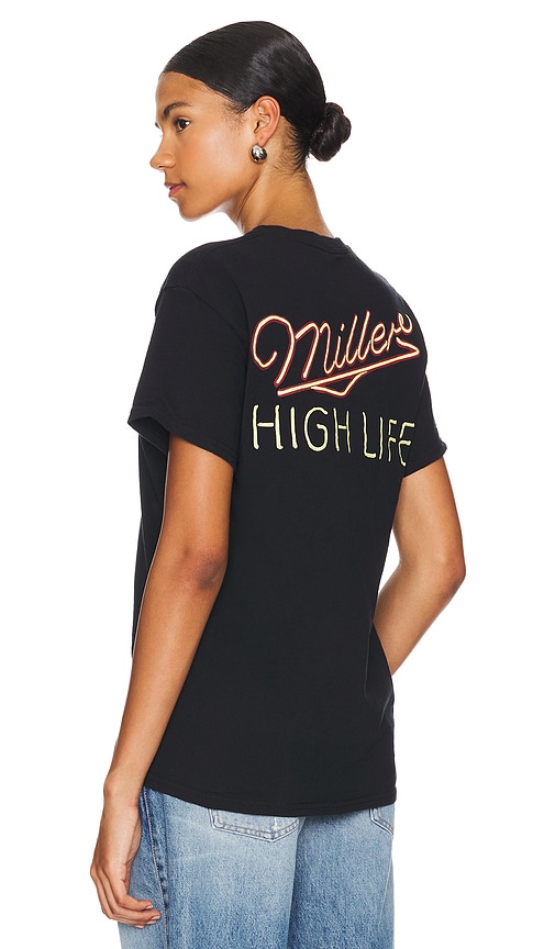 Shop Junk Food Miller High Life Neon Tee In 黑色