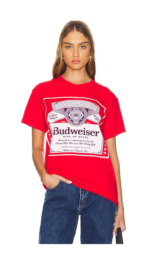 JUNK FOOD BUDWEISER LABEL KING OF BEERS TEE 