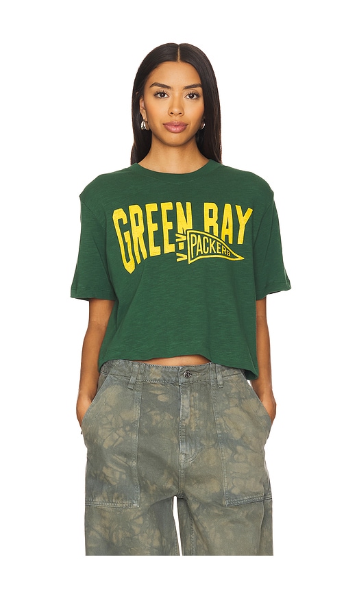 JUNK FOOD PACKERS DUAL THREAT MOCK NECK CROP TEE 