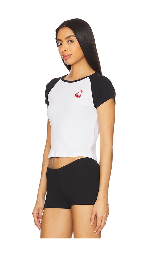 Junk Food Cherry Baby Raglan Tee In Black & White