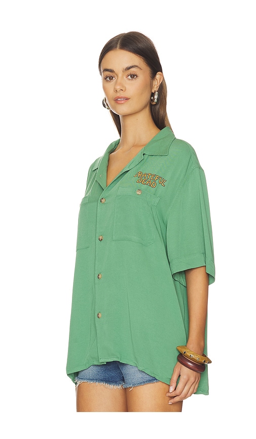  Junk Food Geknöpftes Hemd Grateful Dead Skull The Camp Shirt In Green. Größe Xs. Also In S, M, L, Xl. 