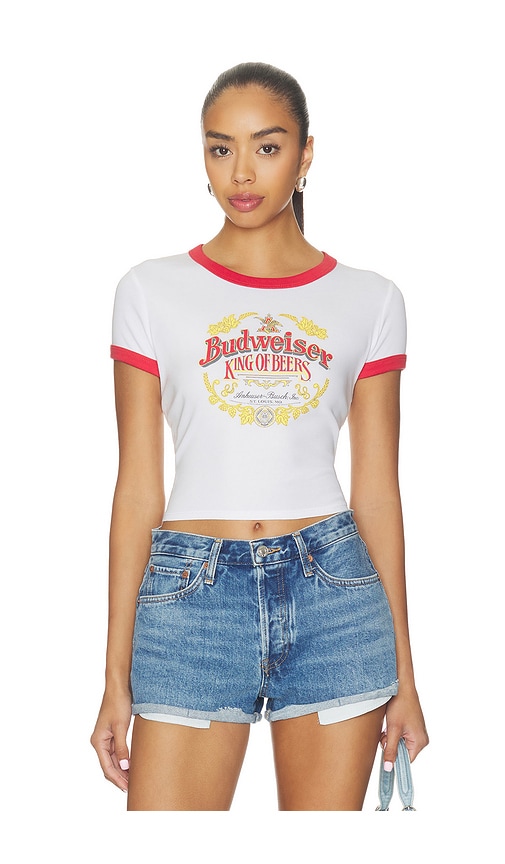 Junk Food T-SHIRT BUDWEISER RINGER BABY en White Taille S Also en XS M L 56 €