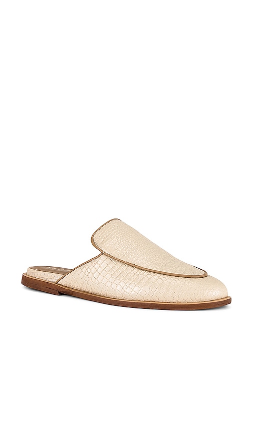 Shop Kaanas Sardinia Snake Embossed Mule In Ivory