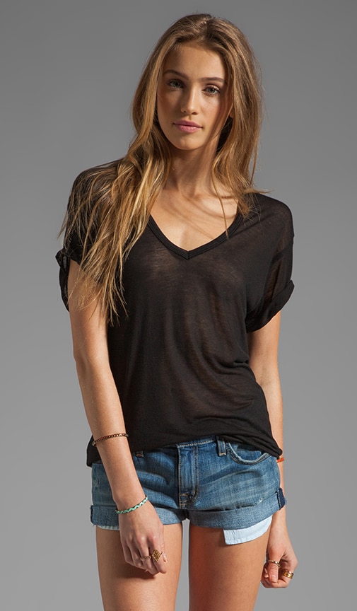 Sheer Jersey Classic V Neck Tee