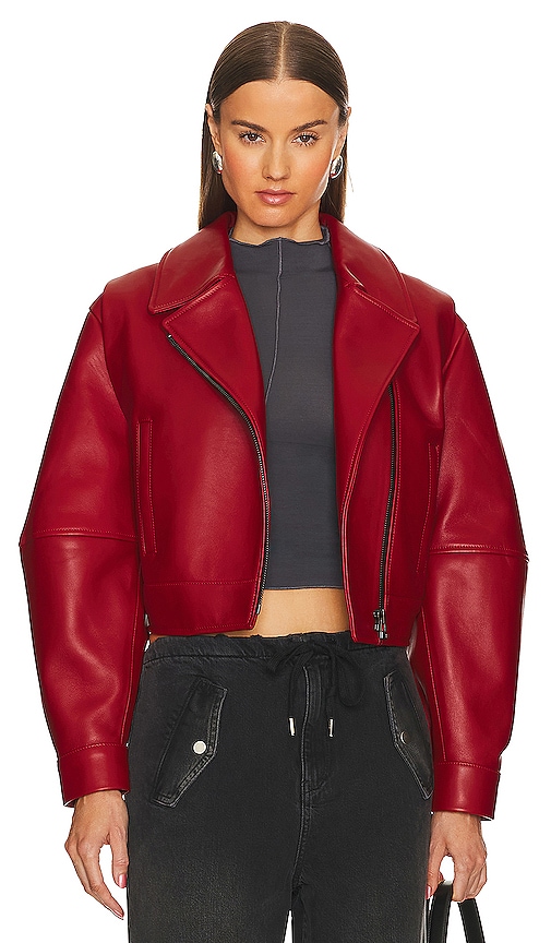 KULAKOVSKY Leather Biker Jacket in REVOLVE Red 