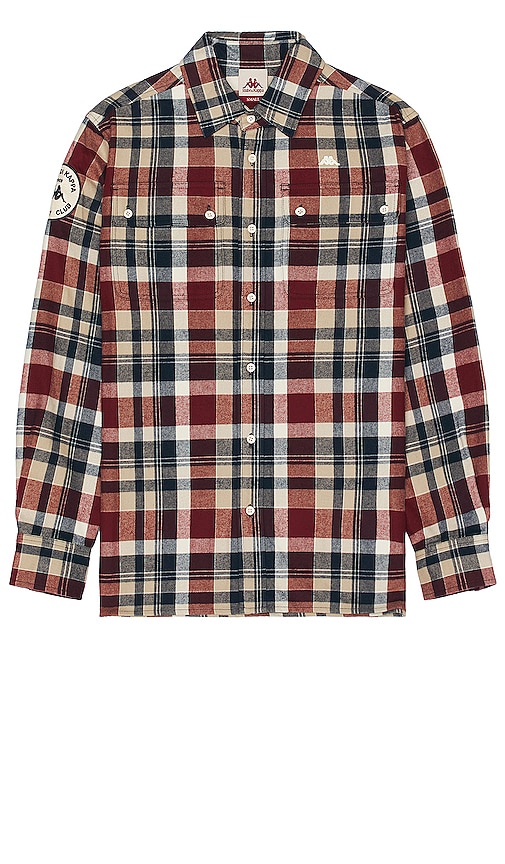 Kappa x Robe Giovani Terracotte Flannel Shirt in Red.