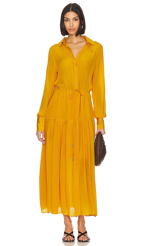 Karina Grimaldi Cassandra Midi Dress In Mustard