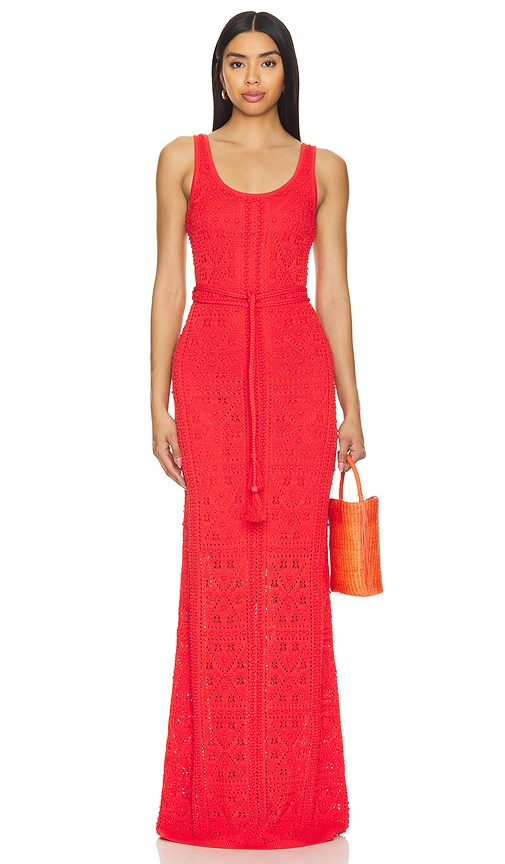 Shop Karina Grimaldi Giulia Knit Maxi Dress In Red