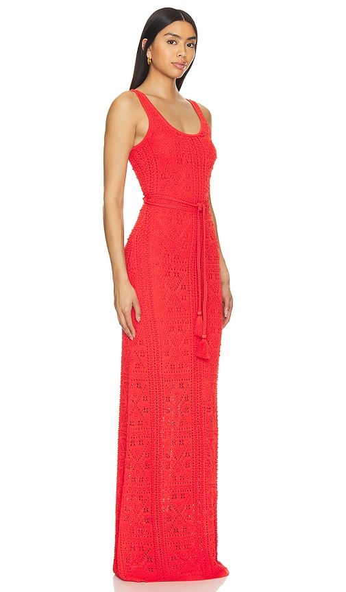 Shop Karina Grimaldi Giulia Knit Maxi Dress In Red