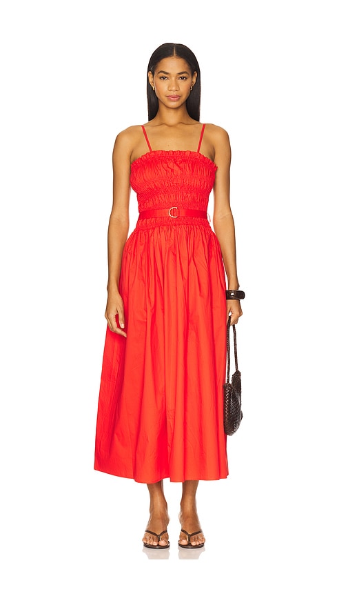 Karina Grimaldi Panama Solid Dress in Naranja
