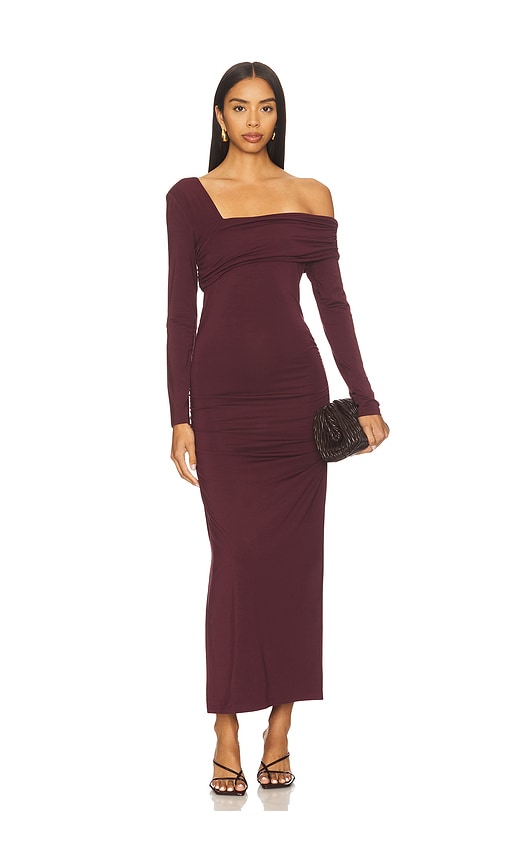 Karina Grimaldi Alex Maxi Dress In Burgundy