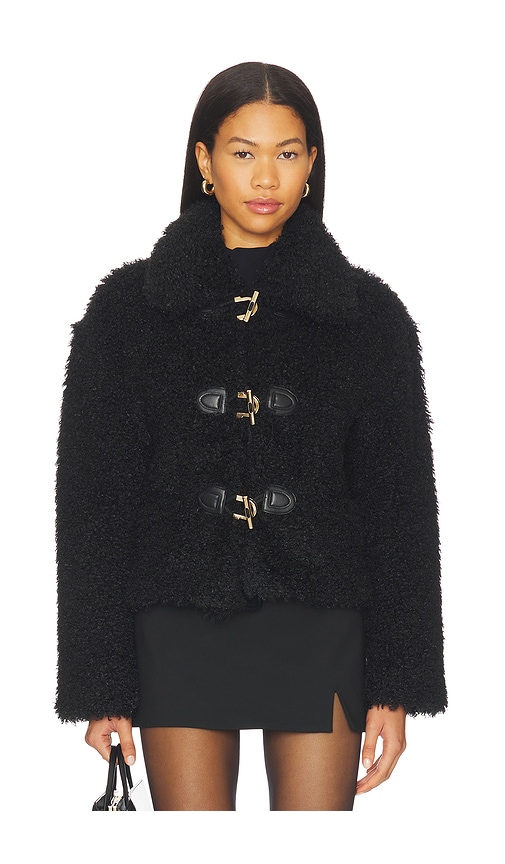 Karina Grimaldi Noelle Fur Jacket In Black