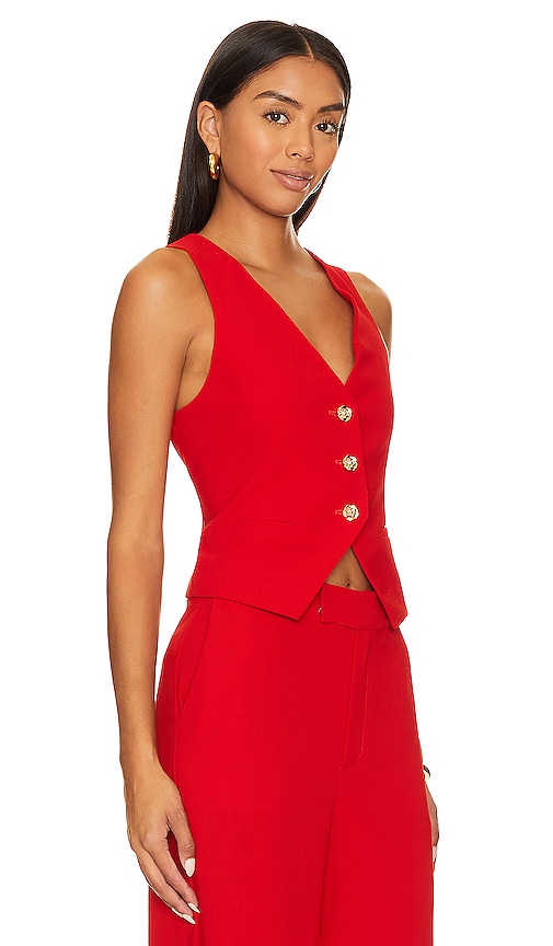 Shop Karina Grimaldi Pythia Vest In Red