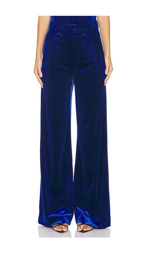 Karina Grimaldi Ximena Velvet Pants In Dusk Blue