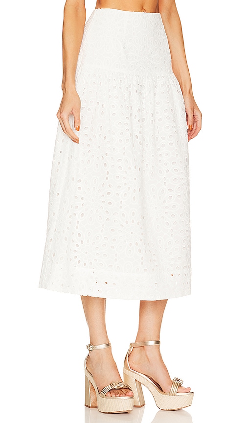 Shop Karina Grimaldi Devi Eyelet Skirt In White