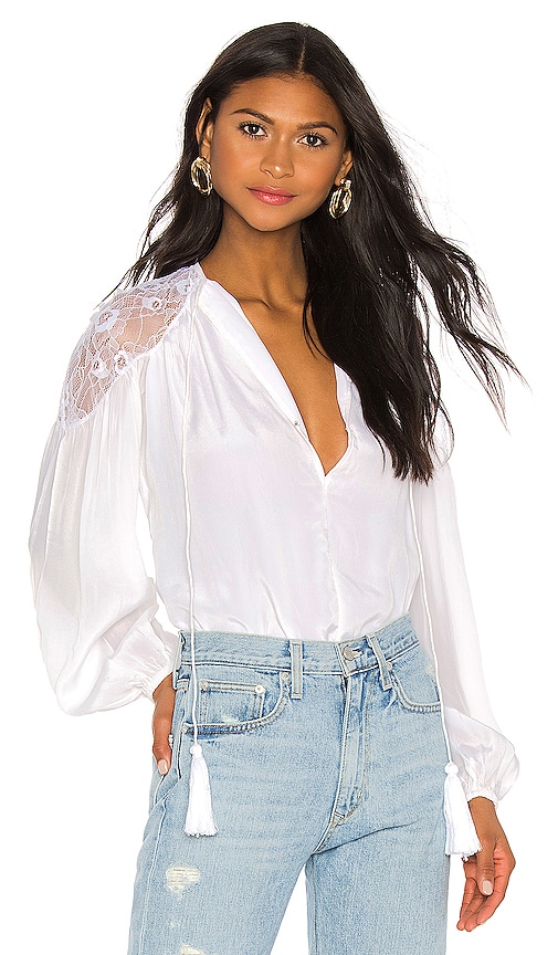 Karina Grimaldi Carmen Top in White | REVOLVE