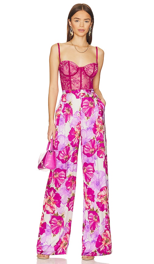 Katie May Tink Jumpsuit In Magenta Poppy