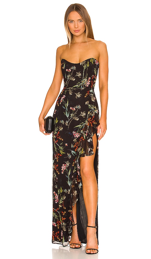 Katie May Baby Cakes Gown in Black Floral | REVOLVE