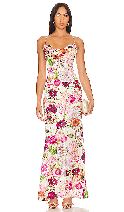 Shop Katie May Tara Gown In Pink Daisy