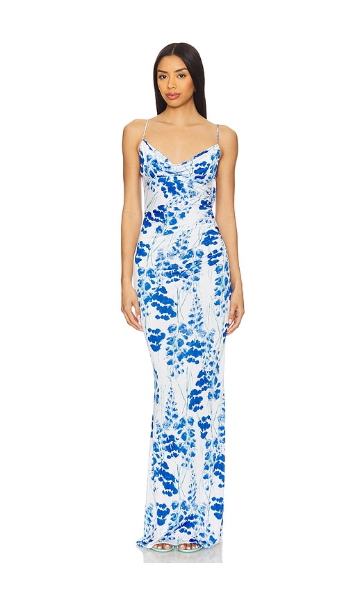 Katie May Beth Gown In Blue,white