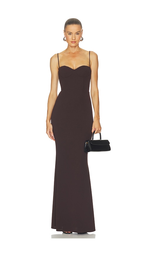 Yasmin Gown by Katie May Collection in Chocolate Brown