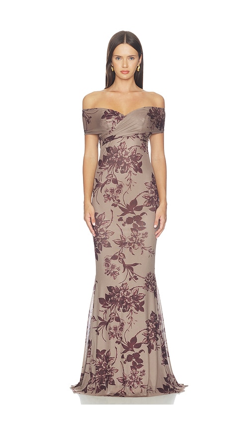 Nina Gown by Katie May Collection in Wine Botanical