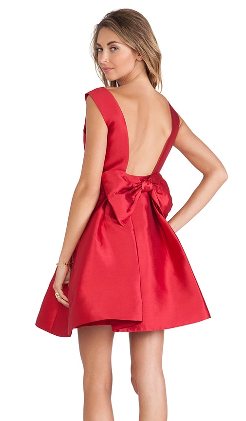 red dress with bow on back