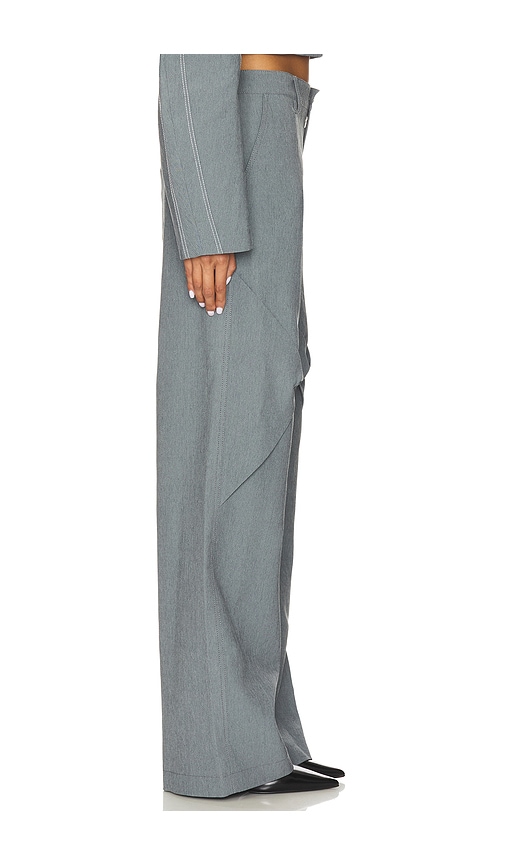  Kate Barton Draped Specialty Denim Trouser In Blue. Size 2. Also In 6. 