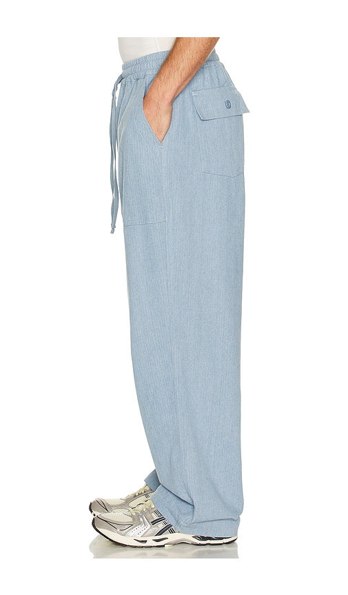 Kappy Design Fatigue Stripe Denim Pants In Blue