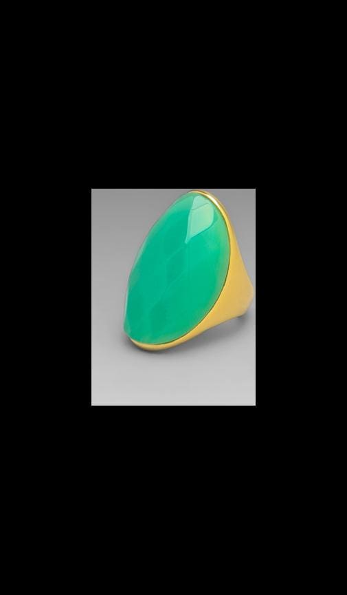 Polished Gold and Jade Ring