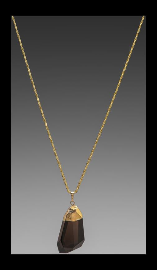 Gold Chain Foil Top and Stone Necklace