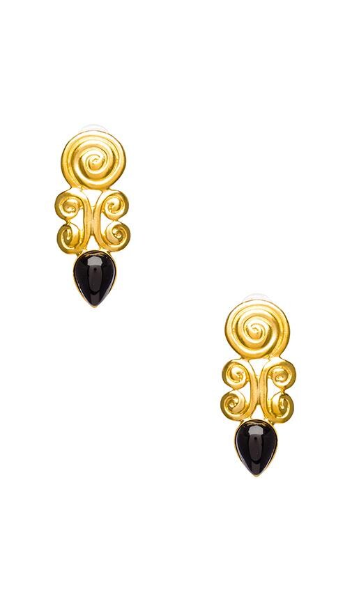 Satin Gold Swirl Teardrop Pierced Earring