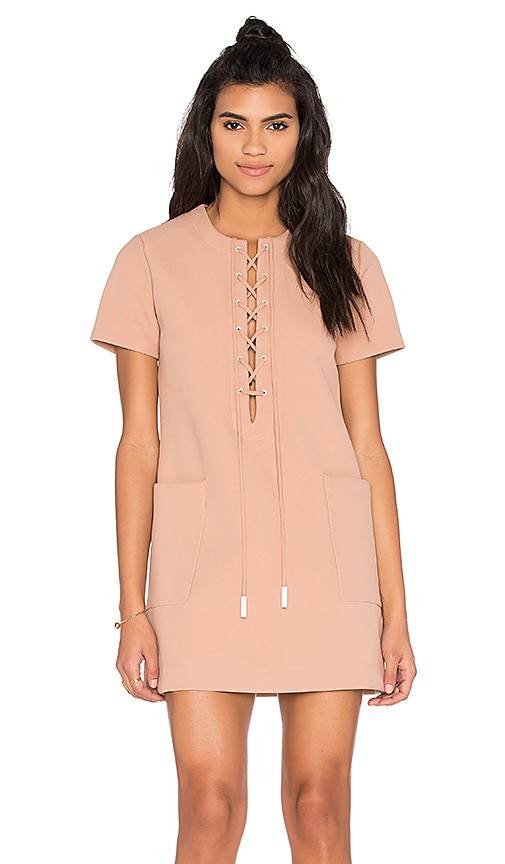 Kendall Kylie Lace Up Safari Dress In Sepia Revolve Lace Up Safari Dress Kendall Kylie